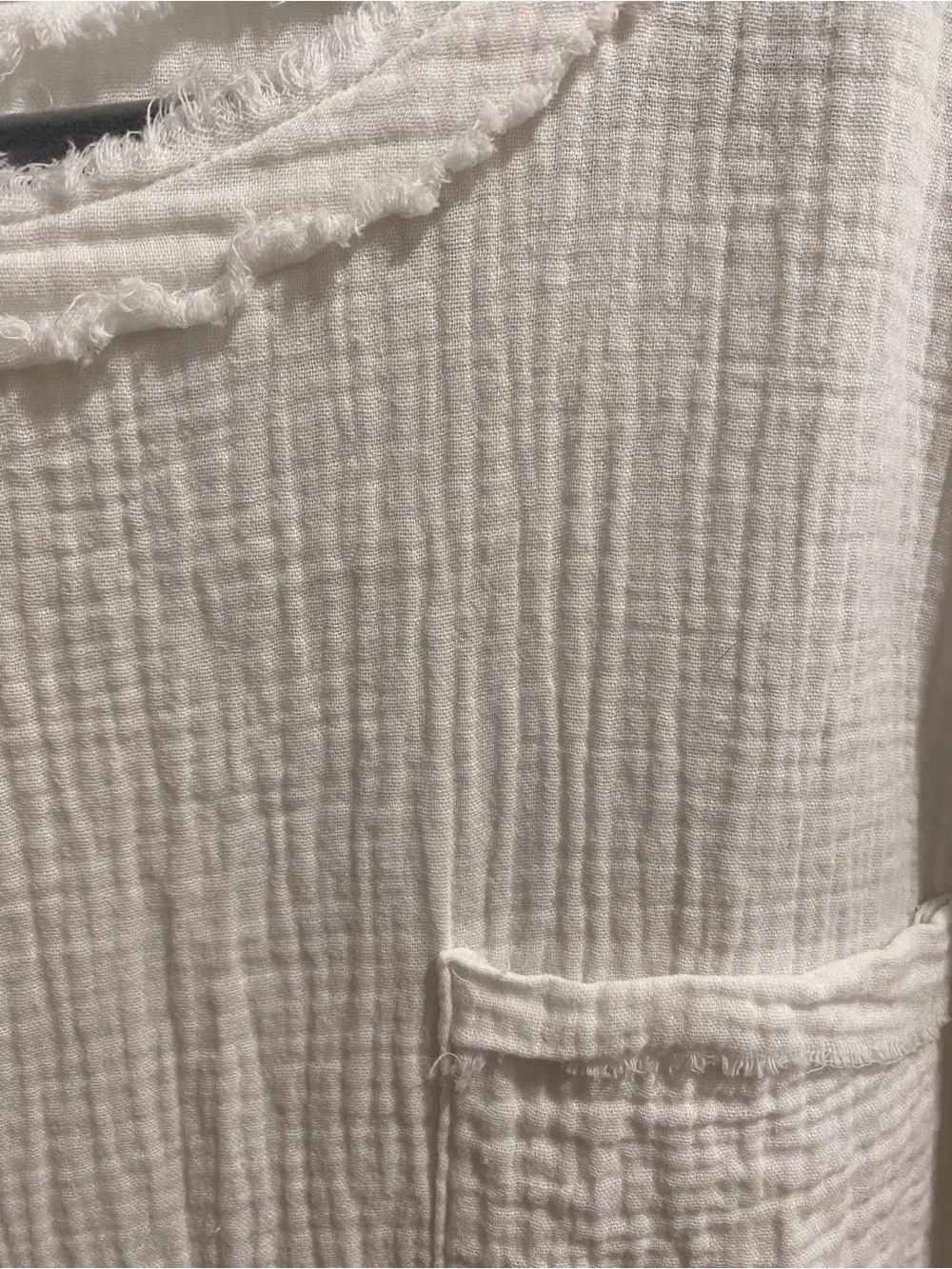 Zenana Outfitters White Textured Short-Sleeve Pocket Tee - Picture 4 of 4